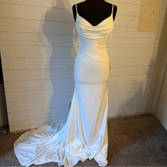 Nox Anabel NWT Cowl Mermaid Wedding Dress JE954 Size 4 - Picture 6 of 11